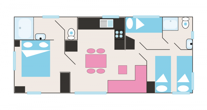 Plattegrond huuraccommodatie