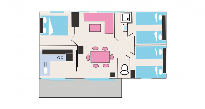 Plattegrond huuraccommodatie