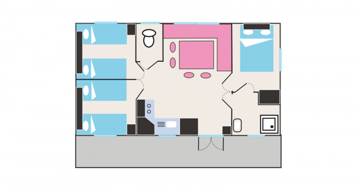 Plattegrond huuraccommodatie