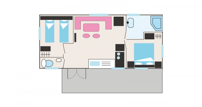 Plattegrond huuraccommodatie