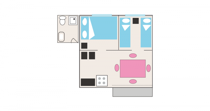 Plattegrond huuraccommodatie