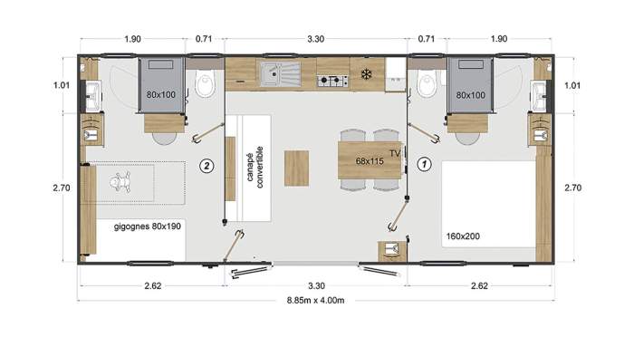 Plattegrond huuraccommodatie